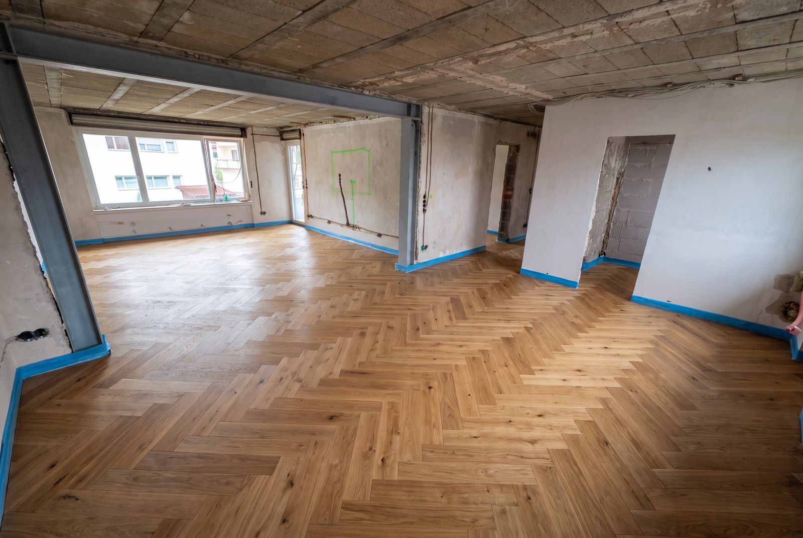Eiche Sandstone in einem Wohnzimmer — mit KI erzeugte Ansicht